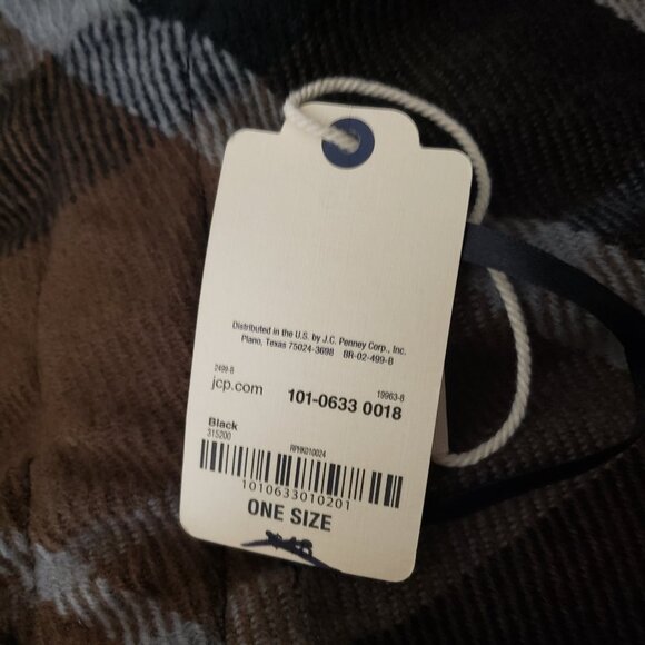 NWT St Johns Bay One Size Poncho Shawl Cape Toggle Sweater Blanket Brown Plaid - Picture 8 of 10